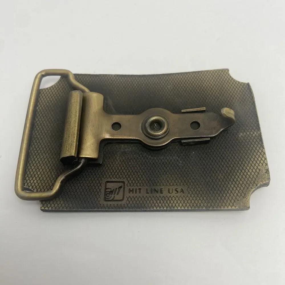 Gold-Tone Hercules Tires Vintage Belt Buckle Made In USA by Hit Line